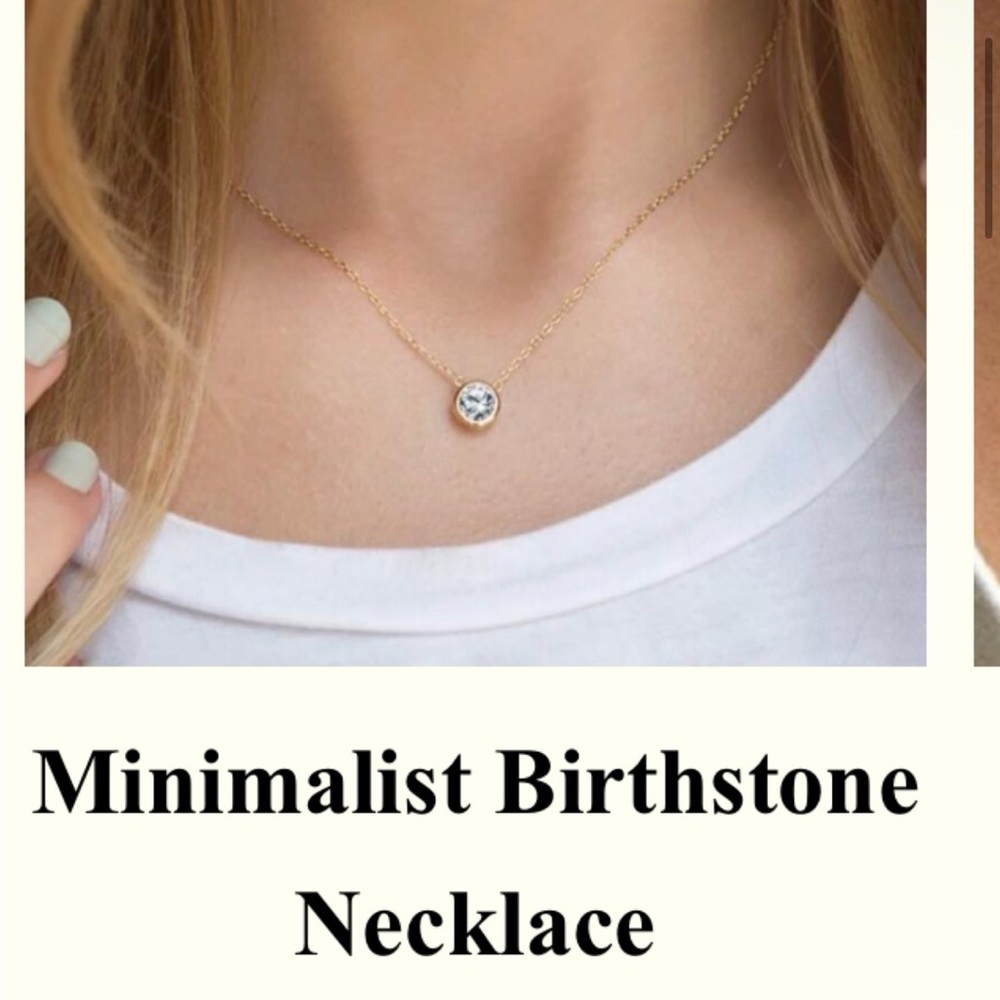 RAMLA Silver Minimalist Birthstone Necklace | New!